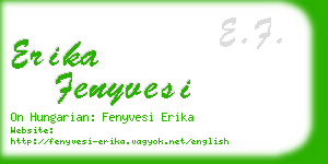 erika fenyvesi business card